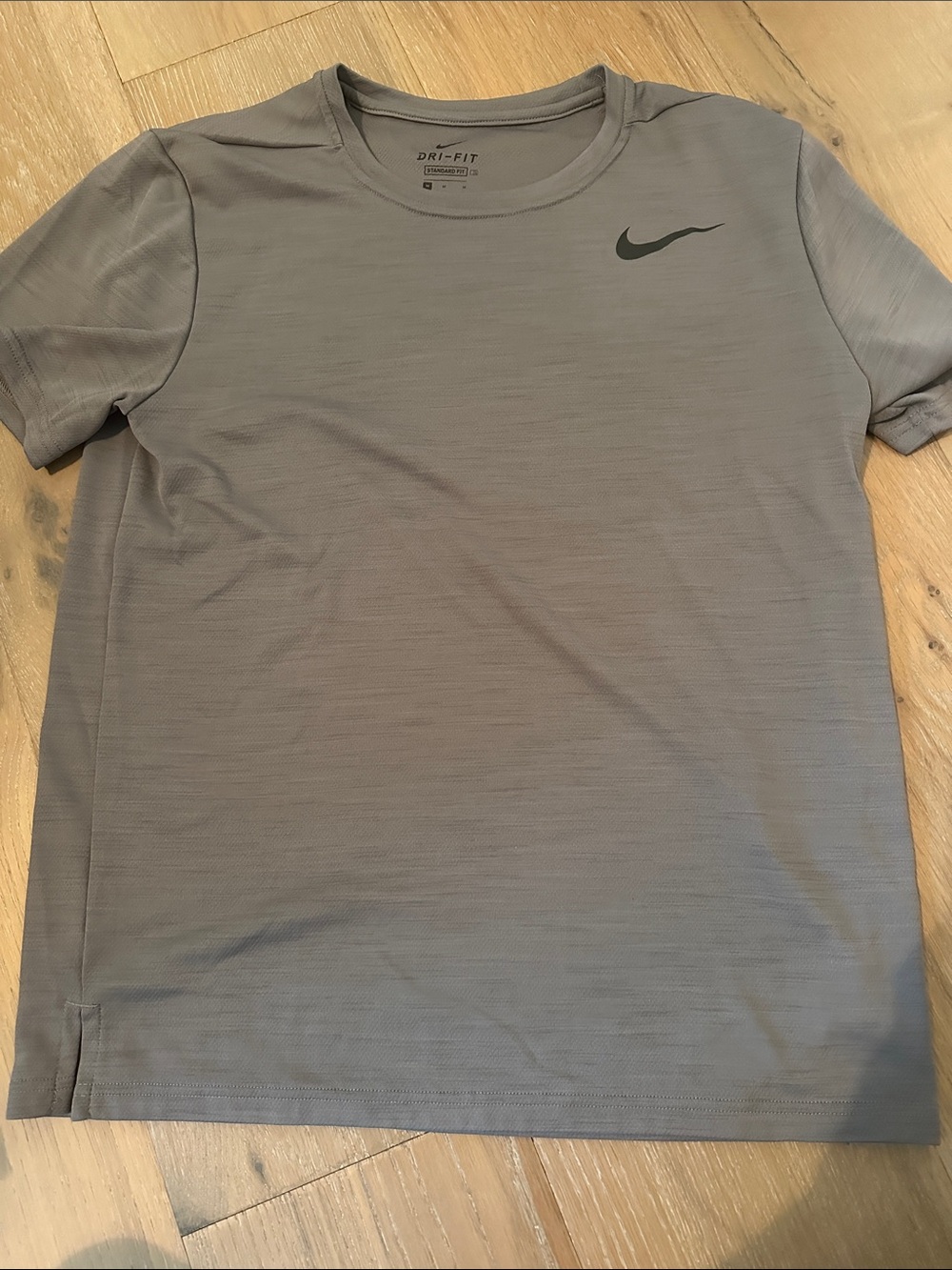 Nike Men’s Short Sleeve Dri-FIT T-Shirt - Gray with Black Swoosh